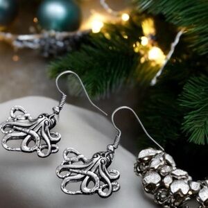 Silver Octopus Earrings
